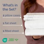 Queen Size 4 Piece Sheet Set – Soft & Breathable Flat Sheet Bedding with Deep Pockets - Image 3
