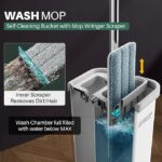 JOYMOOP Mop and Bucket with Wringer Set, Hands Free Flat Floor Mop and Bucket, with 3 Washable Microfiber Mops, Wet and Dry Use, Floor Cleaning System - Image 2
